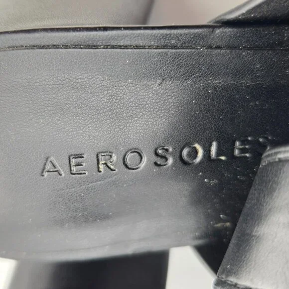 Camera Platform Sandals | Black Faux Leather | Women’s Size 8 - Picture 6 of 10